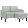 dvivietė sofa su gultu L formos šviesiai pilka 125 cm Velvet