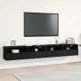 TV sieninė spintelė 2 pcs juoda ąžuolo 100 x 30 x 30 cm
