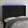 Galvūgalis su LED, juodos spalvos, 163x16x118/128cm, aksomas