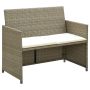 Dvivietė sodo sofa su pagalvėlėmis, kreminė, poliratanas