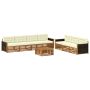Lauko sofos komplektas 8 pcs Natūralus ir grietinėlė
