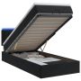 Otmana lova su matracsu ir LED Juoda 90 x 190 cm Aksomas