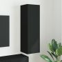 TV sieninė spintelė Juoda 30 x 31 x 100 cm Apdirbta mediena