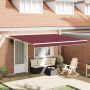 Automatinė ištraukiama markizė su LED, bordo spalvos, 400x300cm
