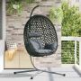 Kabantis kiaušinis antracito ir juoda 104 x 100 x 191 cm