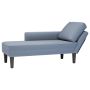 Chaise Lounge su pagalvės mėlynu velveto audiniu
