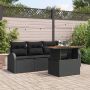 Sodo Sofų Rinkinys su pagalve 5 pcs Juoda