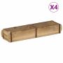 Padėklas 4 pcs Ruda 57 x 15 x 9 cm Kietas atkurtas medis