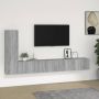 TV spintelių komplektas, 3 dalių, pilkas ąžuolo, mediena
