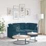 Modulinė sofa su pagalvėlėmis, aksominė, mėlyna