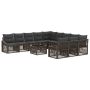 Sodo Sofų Rinkinys 12 pcs Pilka poliratanas