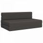 Sulankstomas Sofas-Lova Tamsiai pilka 203 x 152 x 15 cm audinys
