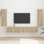 TV spintelių komplektas 4 pcs Sonoma ąžuolas Apdirbta mediena