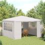 Proginė palapinė su šoninėmis sienomis, balta, 4x4m, 90g/m²