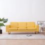 Trivietė sofa, geltona, audinys