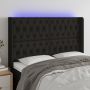 Galvūgalis su LED, juodos spalvos, 147x16x118/128cm, audinys