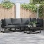 Sodo Sofų Rinkinys 5 pcs Juoda metalas
