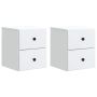 Sieninis naktinis staliukas 2 pcs Balta 34,5 x 33 x 40 cm