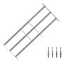 Langų saugos grotelės su 3 skersinėmis 3 pcs 630-1140 mm