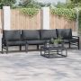 Sodo Sofų Rinkinys su pagalve 4 pcs Juoda Plienas