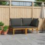 2 pcs Kampinė ir Vidurinė Sofa Kietos akacijos mediena Natūrali