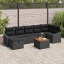 Sodo Sofų Rinkinys su pagalve 8 pcs Juoda Poli ratanas