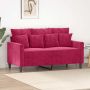 Dvivietė sofa, raudonojo vyno spalvos, 120cm, aksomas