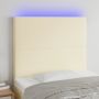 Galvūgalis su LED, kreminės spalvos, 80x5x118/128 cm