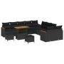 Sodo Sofų Rinkinys 13 pcs Juoda poliratanas