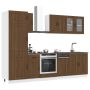 Virtuvinių spintelių komplektas, 8 dalių, Kalmar, ruda