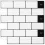 Metro plytelė 10 pcs Balta juoda 30 x 30 cm Poliuretanas ir PET