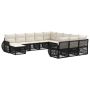 Sodo Sofų Rinkinys 12 pcs Juoda poliratanas