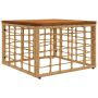 Sodo stalas Natūrali 55 x 55 x 37 cm PE Rattan ir Stiklas