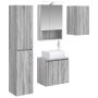 Vonios spintos komplektas 5 pcs Pilka Sonoma 50 x 14,5 x 70 cm