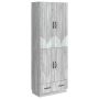 Spintelė 2 pcs Pilka Sonoma Apdirbta mediena