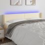 Galvūgalis su LED,kreminės spalvos,203x16x78/88cm, dirbtinė oda