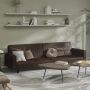 Dvivietė sofa-lova, rudos spalvos, dirbtinė oda