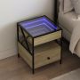 Naktinis staliukas su Infinity LED, ąžuolo, 40x40x51cm