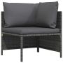 Modulinė kampinė sofa su pagalvėlėmis, pilka, poliratanas