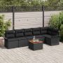 Sodo Sofų Rinkinys su saugykla 7 pcs Juoda poliratanas