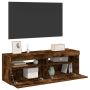 TV spintelės su LED, 2vnt., dūminio ąžuolo, 60x35x40cm