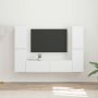 TV spintelių komplektas 6 pcs Balta Apdirbta mediena