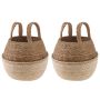 Vazonas su rankenomis 2 pcs Balta Ø 22 x 20 cm 100% Jūros žolė