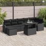 Sodo Sofų Rinkinys su pagalve 8 pcs Juoda Poli ratanas