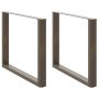 Valgomojo stalo kojelės, U formos, 2 vnt., natūralus plienas, 100 x (72-73) cm, plienas