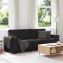 Trivietė sofa, juoda, 220x78x84 cm, aksominė