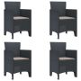Sodo Kėdė 4 pcs Antracitas 53 x 49 x 85 cm Polipropilenas