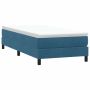 Box Spring Lova be čiužinio Tamsiai mėlyna 100x210 cm aksomas