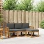 Lauko sofos komplektas su pagalve 4 pcs Natūralus ir antracitas