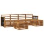 Lauko sofos komplektas 6 pcs Natūrali